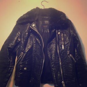 Zara XS Fake Leather Motorcycle Jacket